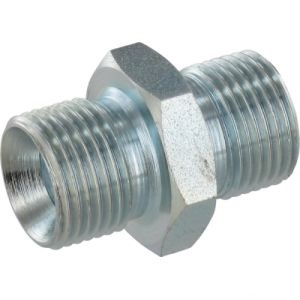 Nippel (hydr.), 2x buitendraad 1/4''