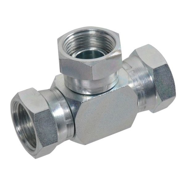 T-stuk (hydr.), 3x wartel 3/8''
