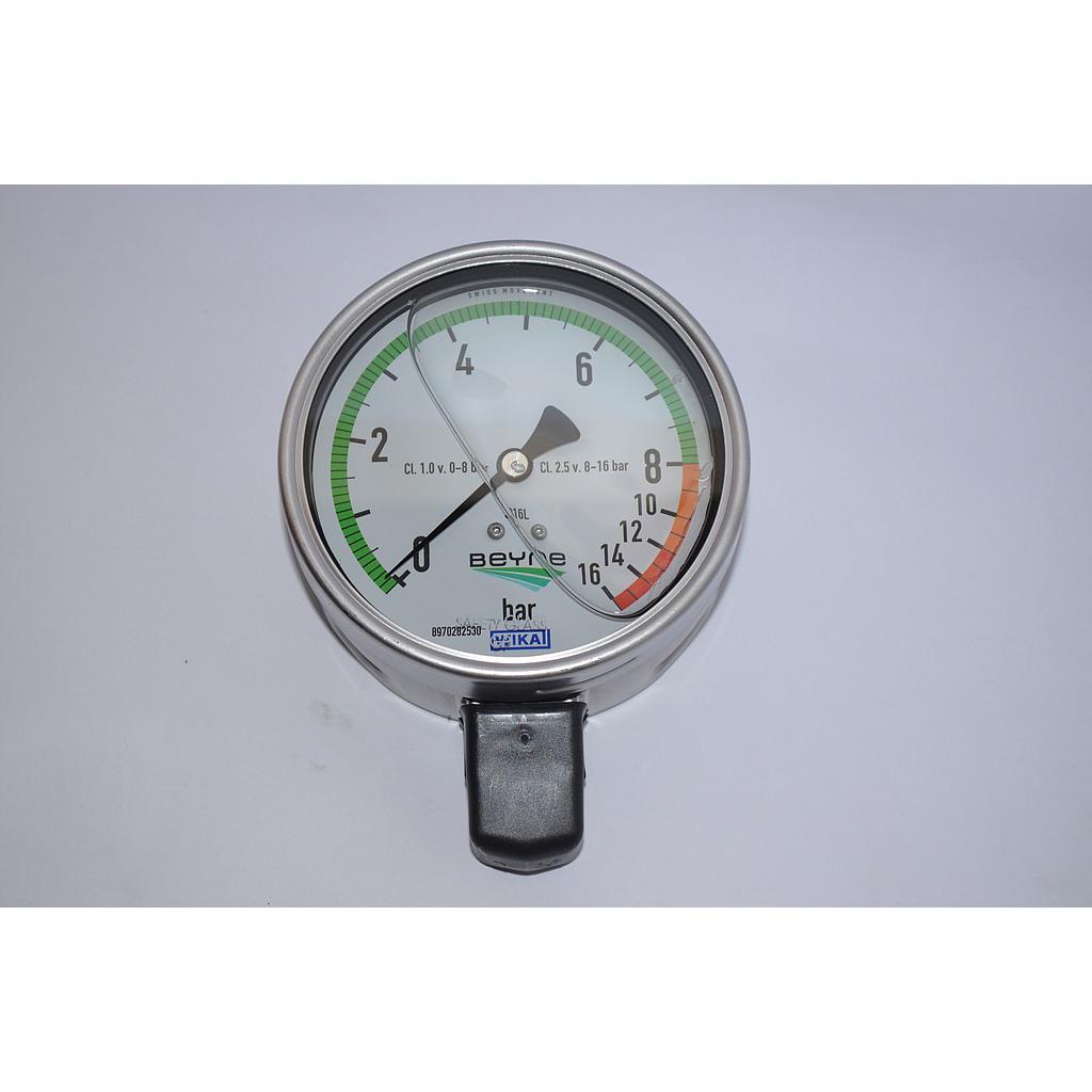 Manometer progressief 0-8-16 bar diam. 100