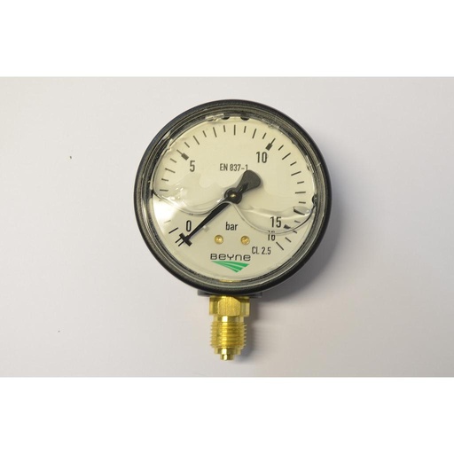 [910 016] Manometer lineair 0-16 bar diam. 63 onderaan